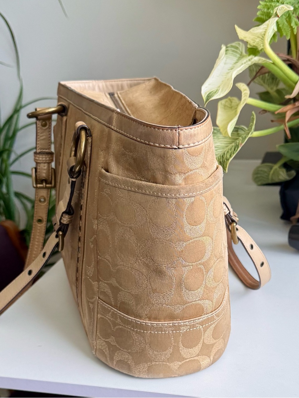 Coach Signature Gold Tote with Studded Straps
#60867-F12853 - Picture 11 of 16